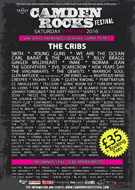 THE CRIBS confirmed to headline CAMDEN ROCKS FESTIVAL 2016 85 11cae240-e8fe-461e-805f-6cb3e5bdcb65