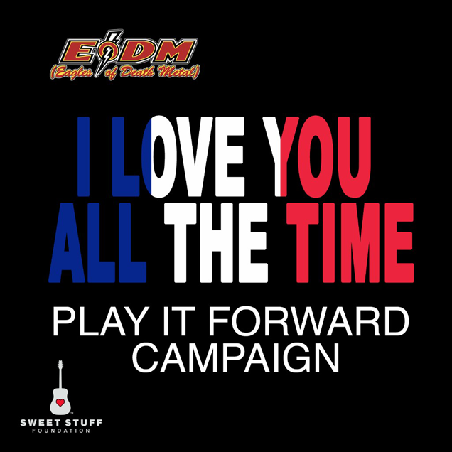 Eagles Of Death Metal has announced the release of the third round of the Play It Forward EODM Campaign that debuted December 18, 2015 with its first helping of covers of “I Love You All The Time” from the band’s current album Zipper Down. 
