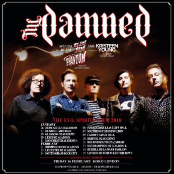 THE DAMNED Announce extra Koko London show for 2018's Evil Spirit Tour 