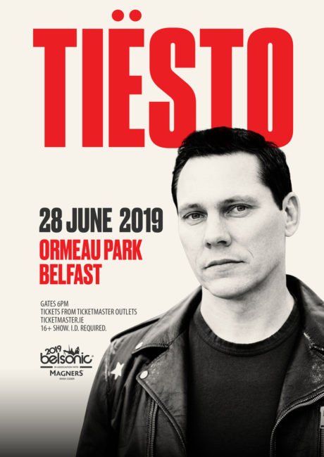 TIESTO Announced for BELSONIC 2019, Friday 28th June 2019