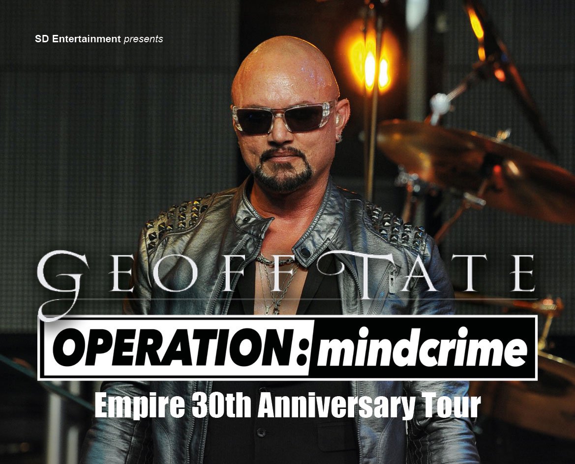 Legendary US vocalist GEOFF TATE and his OPERATION MINDCRIME BAND return to Belfast at Limelight 2 on Sunday 24th May 2020 1