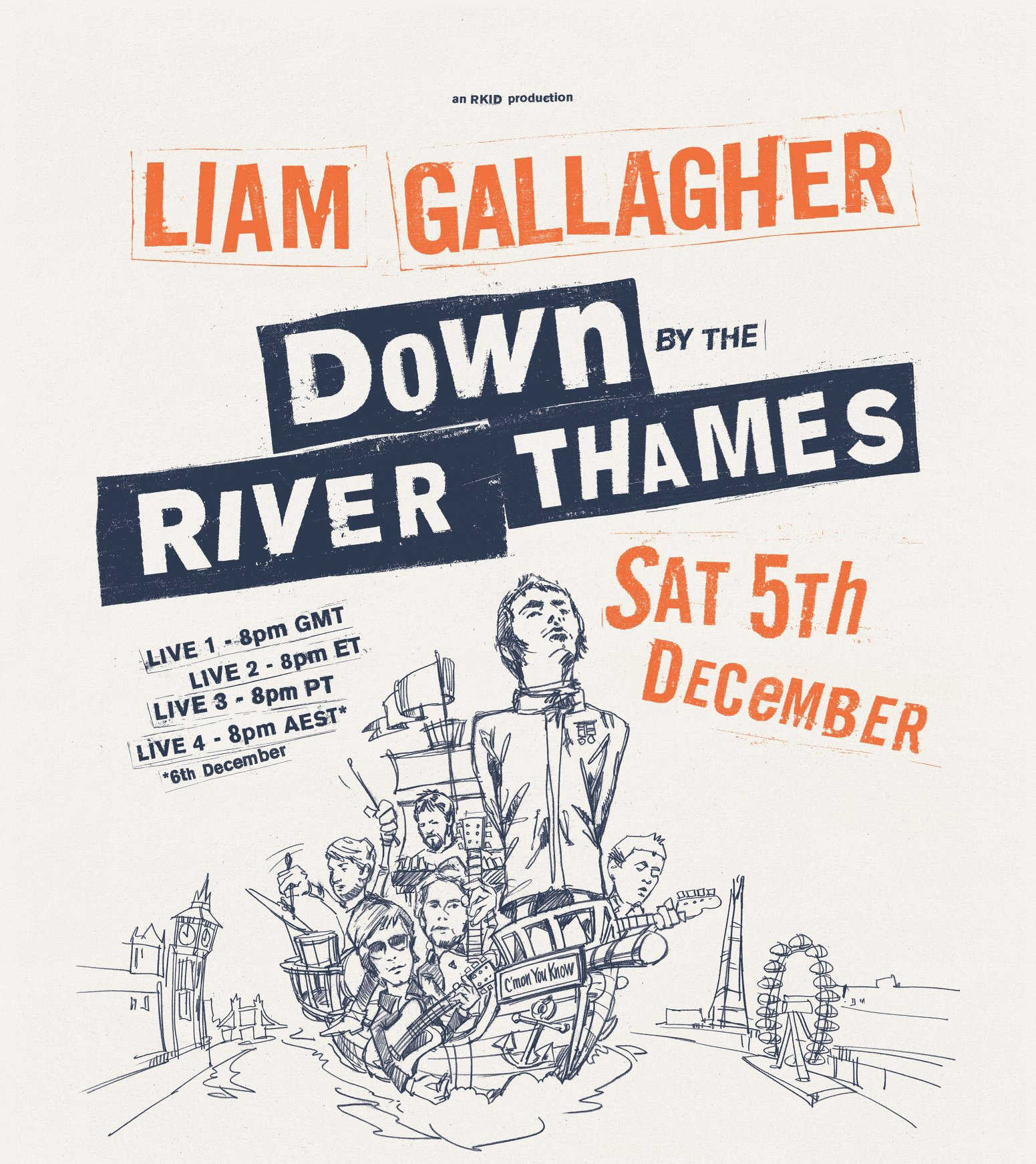 LIAM GALLAGHER announces exclusive live stream gig ‘Down By The River Thames’ on Saturday, December 5th 