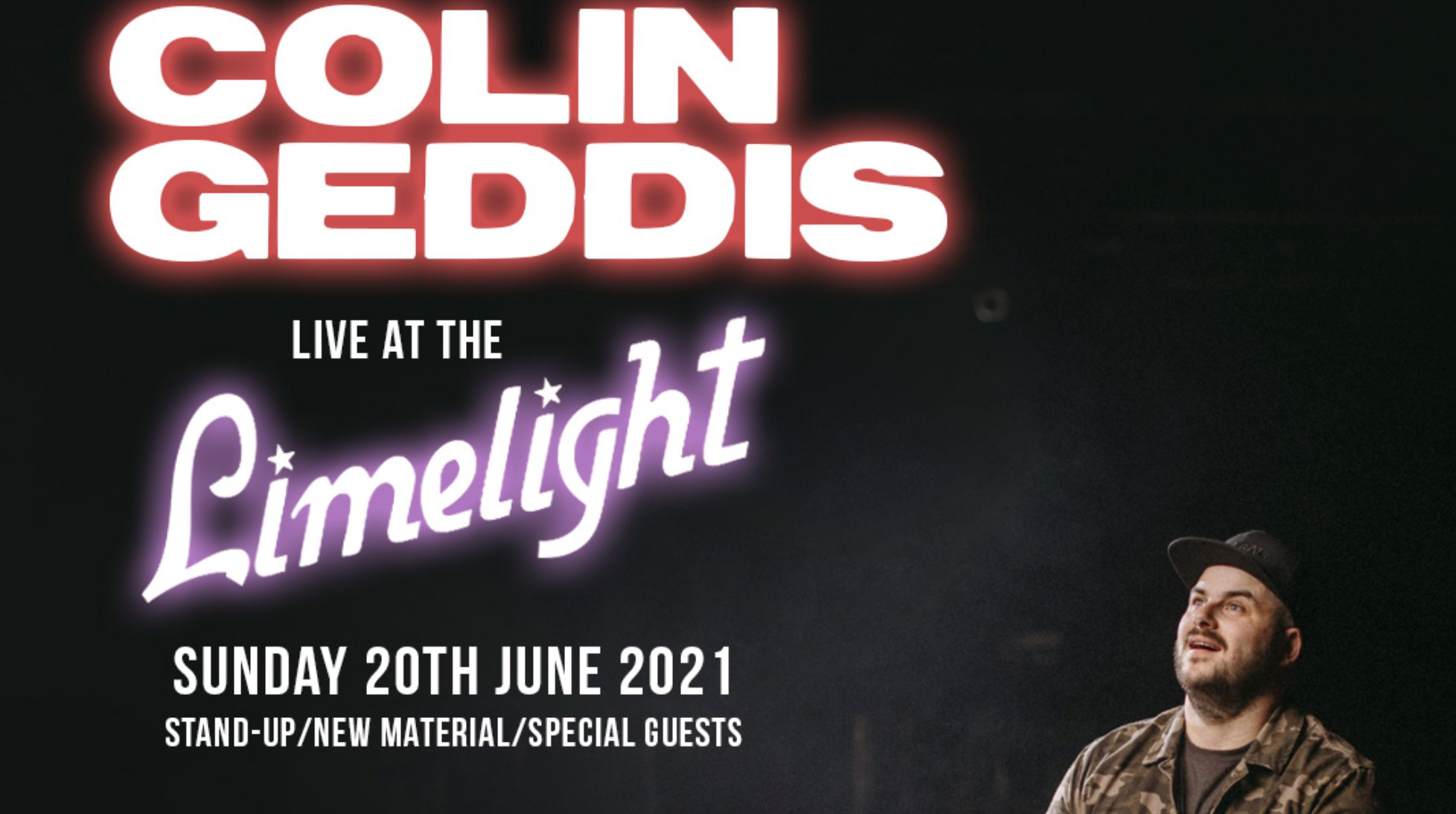 COLIN GEDDIS announces 'Live at the Limelight' - Sunday 20th June 2021 