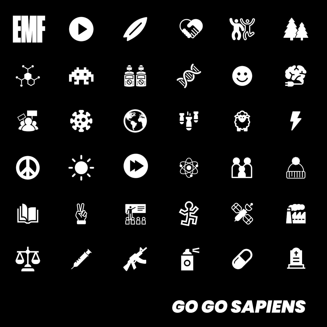 EMF are back with 'GO GO SAPIENS' their first album of all-new material since 1995 