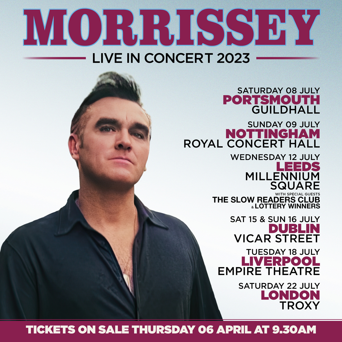 MORRISSEY announces a brand-new UK and Ireland tour 85 Morrissey