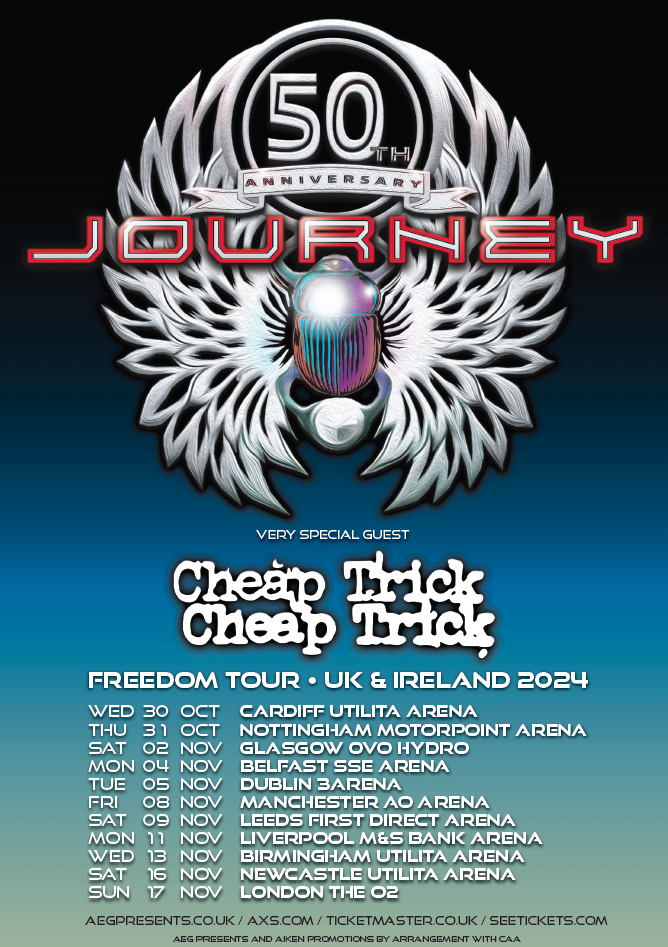 JOURNEY announce UK & Ireland arena tour with special guests CHEAP TRICK 88 JOURNEY