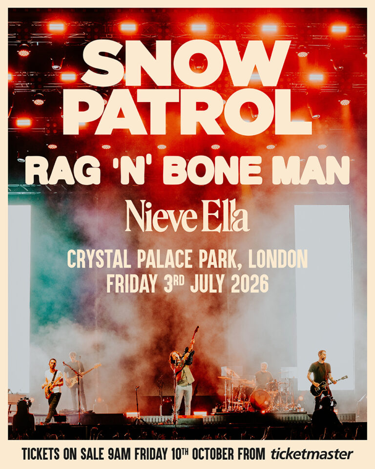Snow Patrol Announce Massive 2026 Crystal Palace Park Show With Rag’n ...