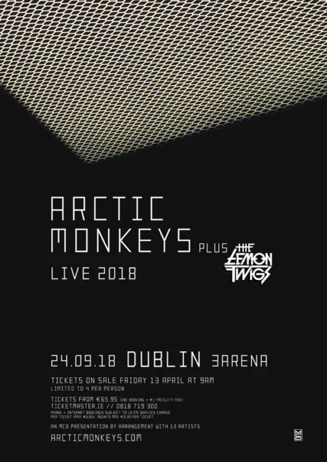 ARCTIC MONKEYS announce Dublin 3ARENA date