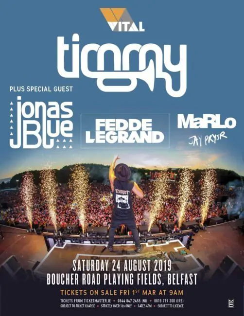 TIMMY TRUMPET Plus special guests Live @ Boucher Road Playing Fields Saturday August 24th 82 belfast vital