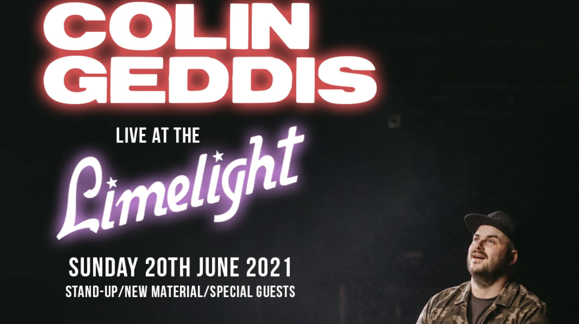 COLIN GEDDIS announces ‘Live at the Limelight’ – Sunday 20th June 2021