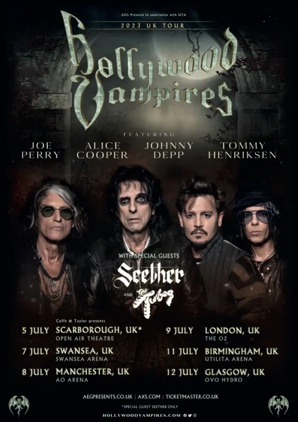 HOLLYWOOD VAMPIRES announce their UK return with a July 2023 tour 82 Hollywood Vampires