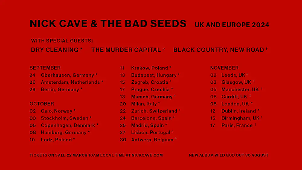 Nick Cave & The Bad Seeds announce ‘The Wild God Tour’ 82 nick cave