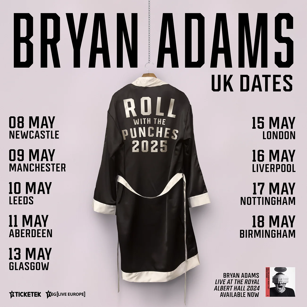 Bryan Adams announces 'Roll With The Punches' May 2025 UK arena tour 82 bryan adams