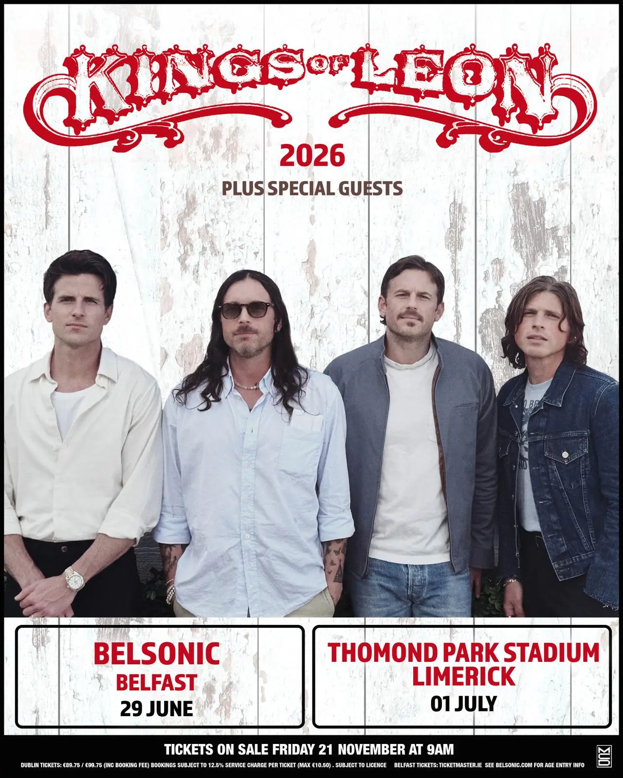 Kings of Leon return to Belfast as Belsonic 2026 headliners 82 Kings of Leon